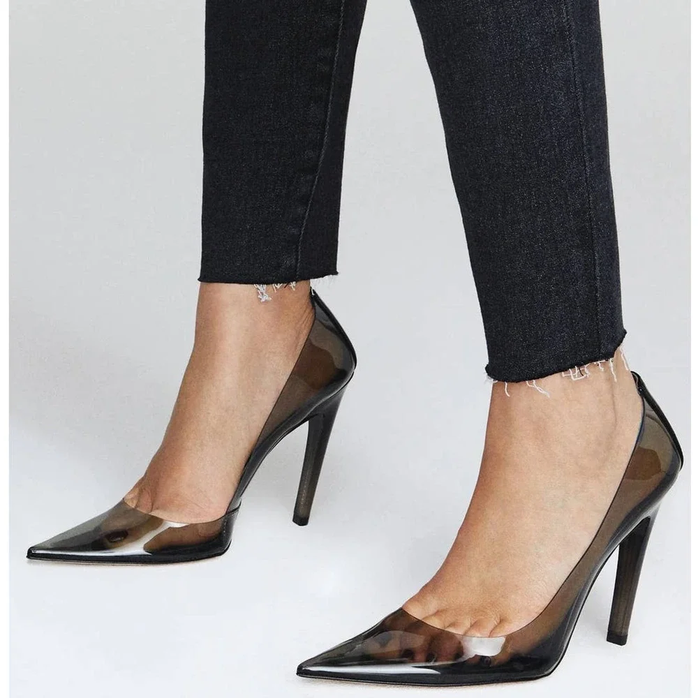 Good American Cinder-F*CKING-RELLA Pump In Light Smoke Size 7.5 New